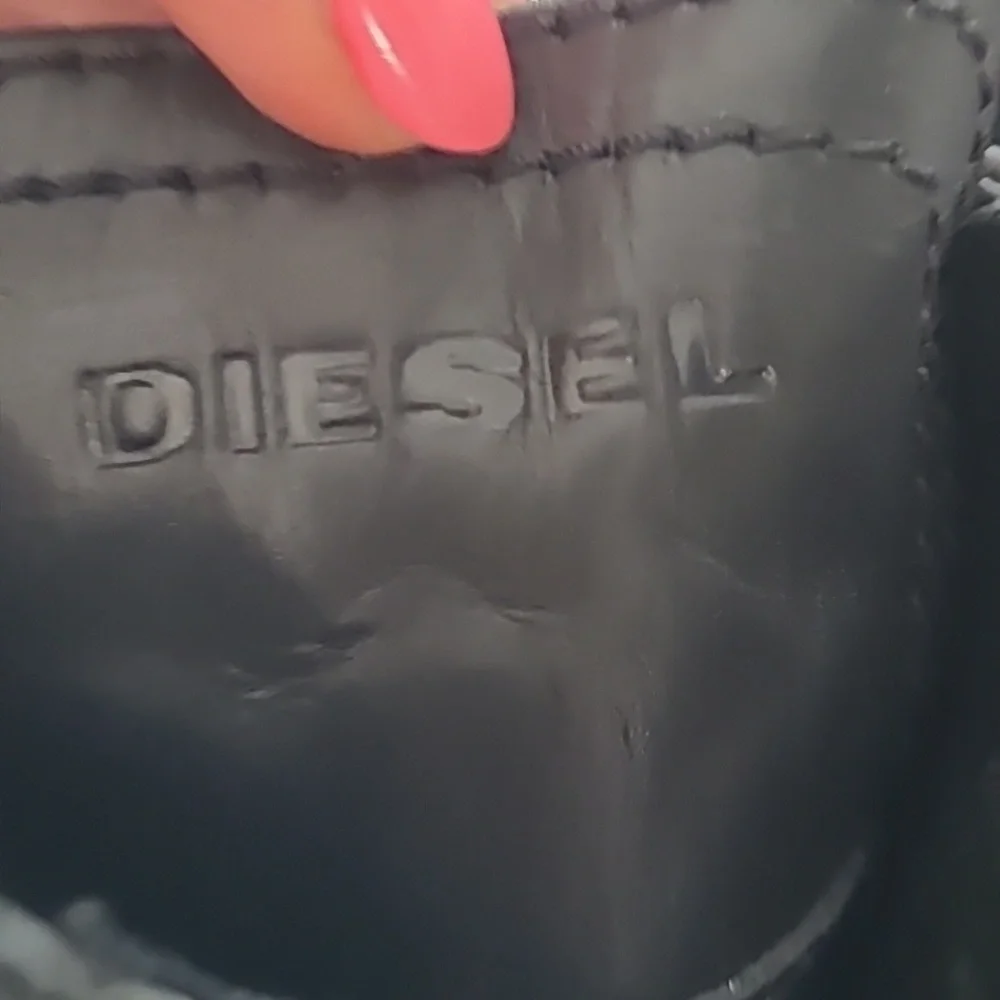 Diesel black leather combat boots outside zip lace mohawk. - Picture 2 of 6